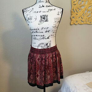 Aztec Style Silky Short Skirt with Shirring Waist (USA Size 4)